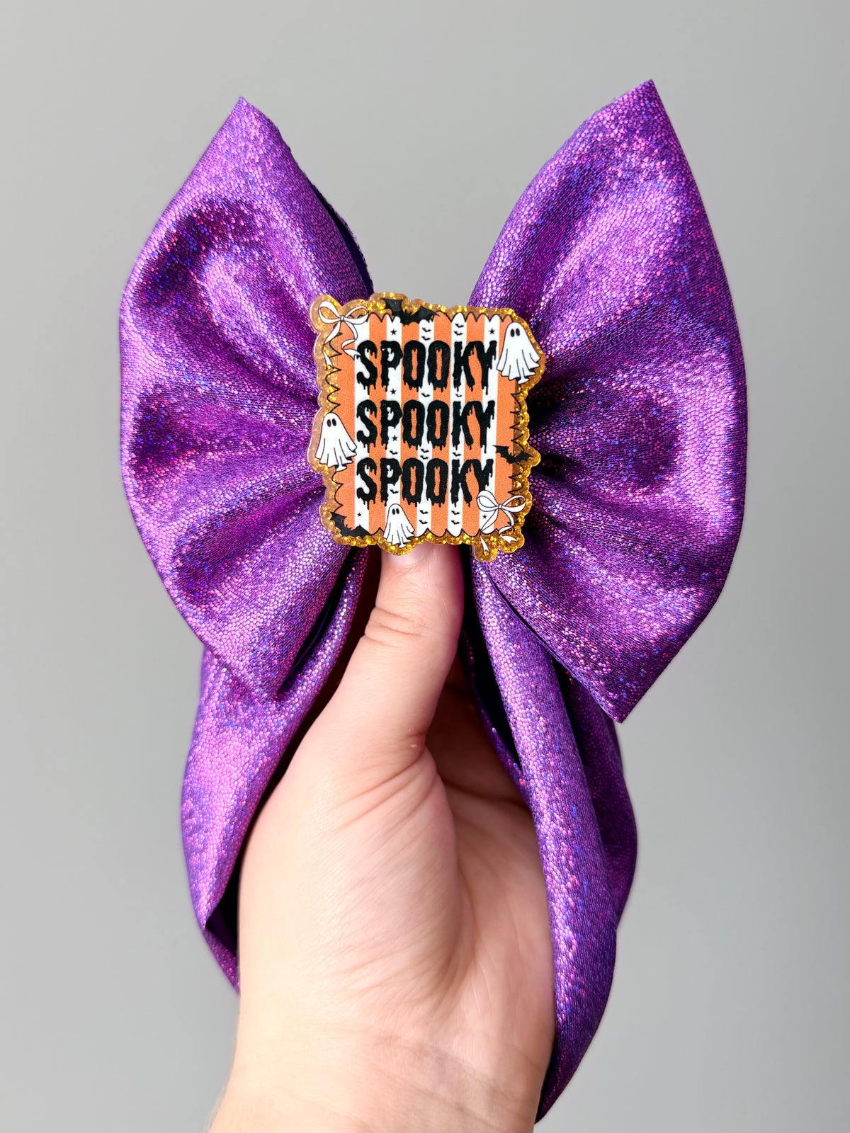 Orange shimmer spooky center clip